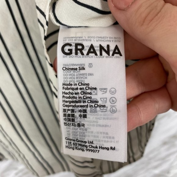 Grana 100% Chinese Silk Striped Tank Top - Size Small - Picture 6 of 7